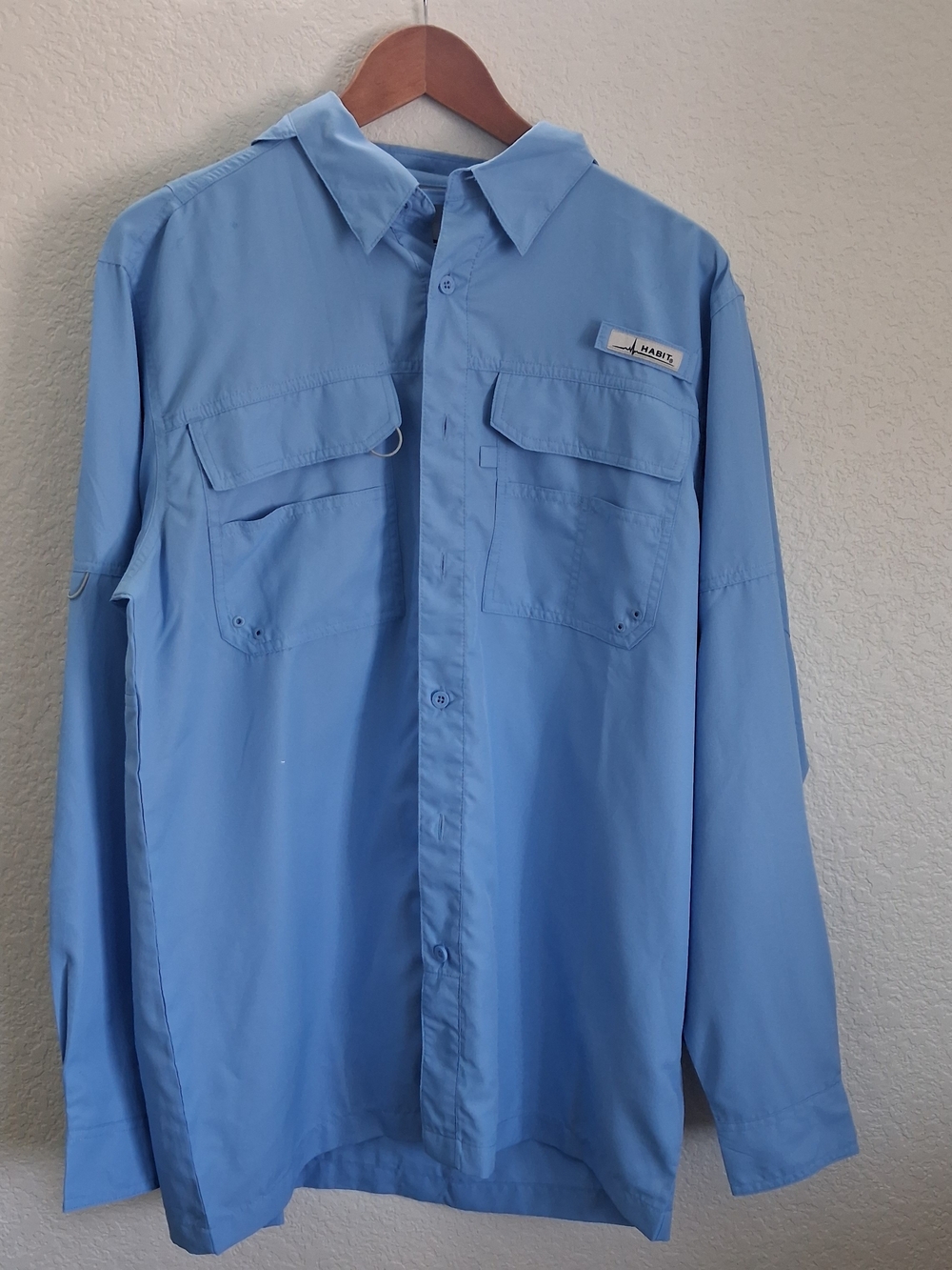Habit Light Blue Performance Fishing Shirt Jacket Mens Medium